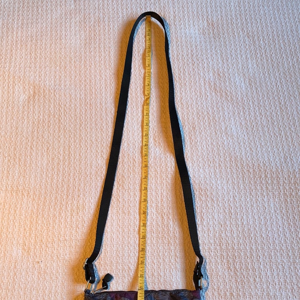 Crossbody Purse Vibrant Purple and Maroon Floral Pattern Adjustable Strap - Picture 10 of 11